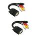 2pcs VGA SVGA to S-Video 3 RCA AV Adapter Converter Cable