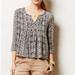 Anthropologie Tops | Anthropologie Vanessa Virginia Mahdia Swing Top Cream Black Patterned Sz 8 | Color: Black/Cream | Size: 8