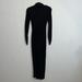 Zara Dresses | Nwt Zara Mock Neck Long Sleeve Rouged Side With Split Maxi Dress. Women’s Small | Color: Black | Size: S