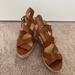 Michael Kors Shoes | Michael Kors Celia Espadrille Wedge Platform Heel Sandal Leather Brown Size 9.5 | Color: Brown | Size: 9.5