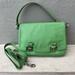 Coach Bags | Coach Poppy 17925 Distressed Italian Leather Pushlock Flap Classic Green | Color: Green | Size: Os