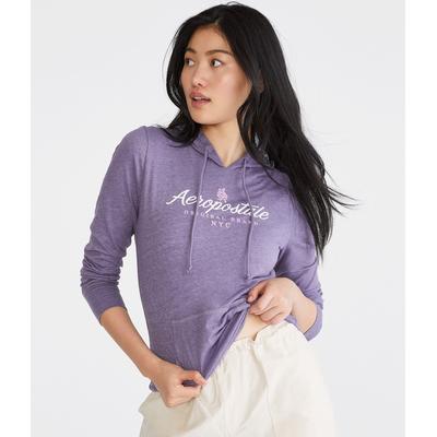 Aeropostale Womens' Aeropostale Original Rose Pullover Hoodie - Dark Purple - Size XL - Cotton