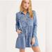 Free People Dresses | Free People Women’s Nicole Shirt Dress Blue Denim Ruffle 100% Cotton Xs | Color: Blue | Size: Xs