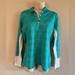 Adidas Tops | Adidas Long Sleeve Green And White Womens Golf Shirt Size M | Color: Green/White | Size: M