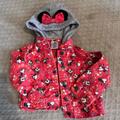 Disney Jackets & Coats | Disney Minnie Mouse Hooded Jean Jacket | Color: Gray/Red | Size: 3tg