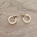 J. Crew Jewelry | J.Crew Lucite Acrylic White Shell Classic Mini Hoops | Color: Gold/White | Size: Os