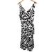 Nine West Dresses | Nine West Women’s Linen Blend Dress Sleeveless Black White A-Line Size Xl | Color: White | Size: Xl