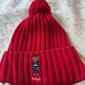 Polo By Ralph Lauren Accessories | Authentic Polo Ralph Lauren Usa Ski Bear Pom-Knit Cuffed Beanie Hat *Rare* | Color: Red | Size: Os
