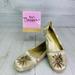 Coach Shoes | Coach Woman Rorie Gold Sunbrust Sequined Tan White Canvas Flats Shoes Size 7 B | Color: Gold/Tan/White | Size: 7