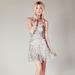 Free People Dresses | Free People Shimmy Shimmy Party Sequin Flapper Dress. Sz Sp X 2 | Color: Cream/Silver | Size: Sp