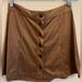 American Eagle Outfitters Skirts | American Eagle Outfitters Tan Suede Button Down A-Line Mini Skirt | Color: Tan | Size: 0