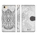 Brains iPhone 13 Pro Max Notebook Type Case Cover Zero Fighter 2-3 Ryo Fighter Wing Wing Flower Military Medal Coat of Arms Airplane Zero Fighter Men's Women's Design Cool Ryo Connectal Logo Rlyø