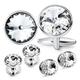 Cufflinks, Cufflink and Studs In Gift Box for Tuxedo Shirt Silver Color with Crystals 11 Styles (Color : Style 9)