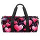 DragonBtu Duffle Bag Travel Laundry Bags - Spacious and Versatile Weekender Bag -Valentine's Day Hearts Pink Pattern