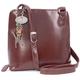Catwalk Collection Handbags - Women's Medium Leather Cross Body Bag - Shoulder Bag With Long Adjustable Strap - ELEANOR - Brown