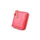 TABKER Purse Coin Purse Short 3 Folding Small Wallet Women Credit Card Holder Case Lady Patent Leather Case Money Bag Cute Wallet (Color : Red)