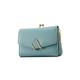 TABKER Purse Trifold Small Wallet Women Soft Leather Purses Female Wallets Card Holder Zipper Coin Pocket Ladies Clutch Purse (Color : Blue)