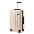 Kono Medium Suitcase ABS Hard Shell Trolley Case Lightweight 24" Check in Hold Luggage with 4 Wheels and Combination Lock (Beige)
