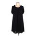Mittoshop Casual Dress - Shift Scoop Neck Short sleeves: Black Solid Dresses - New - Women's Size Large
