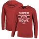Majestic Threads Scarlet San Francisco 49ers Super Bowl LVIII Tri-Blend Soft Hand Langarm-Hoodie-T-Shirt für Herren