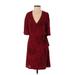 Sanctuary Casual Dress - Wrap: Red Leopard Print Dresses - Women's Size X-Small