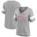 Women's Fanatics Branded Heather Gray Kansas City Chiefs Super Bowl LVIII Cheer Section Tri-Blend V-Neck Fashion T-Shirt