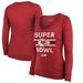 Women's Majestic Threads Red Kansas City Chiefs Super Bowl LVIII Make It Happen Lightweight Tri-Blend Long Sleeve Scoop Neck T-Shirt