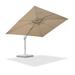 Arlmont & Co. Rossanna Outdoor White Pole 108" x 132" Offset Cantilever Umbrella w/ White Base in Brown | 100.32 H x 132 W x 108 D in | Wayfair