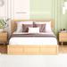 Red Barrel Studio® Wood Platform Bed w/ Underneath Storage & 2 Drawers Wood in Brown | 37.5 H x 63.7 W x 82 D in | Wayfair
