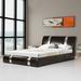 Brayden Studio® Breia Platform Storage Bed Upholstered/Faux leather in Brown | 32.87 H x 62.2 W x 89.76 D in | Wayfair