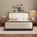 Red Barrel Studio® Full Size Platform Bed w/ Wood Frame & 4 Drawers Upholstered/Linen in Brown | 46.9 H x 62.1 W x 83.5 D in | Wayfair