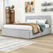 Latitude Run® Chenuli Platform Storage Bed Wood & Upholstered/ in Gray | 44 H x 66 W x 83 D in | Wayfair 874CFEDEB0B24233B1D343D082455F24