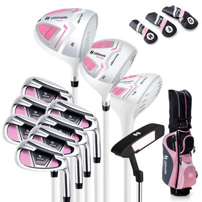 Costway Women's Complete Golf Club Set Right Hand with Rain Hood-Pink