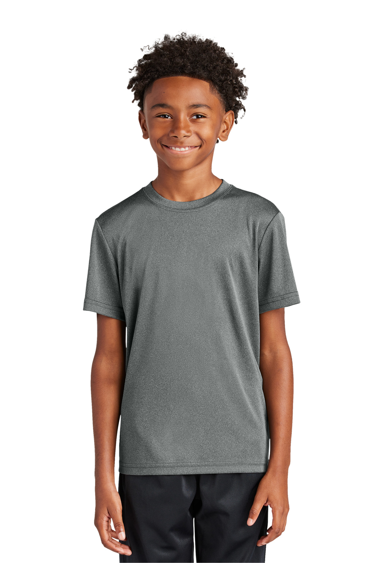 Sport-Tek YST350 Youth PosiCharge Competitor Top in Iron Grey Heather size Small | Polyester