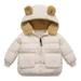 Baby Grils Boys Fleece Down Jacket Hooded Toddler Kids Winter Plush Puffer Coat Long Sleeve Quilt Hoodies Jacket Outdoor Thick Warm Windproof Coat White 1-2 Years
