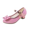 KYAIGUO Girl s Bow Princess Shoes Wedding Party Dress Shoes Folwer Mary Jane Glitter Low Heel Shoes (Toddler/Little/Big Kids)