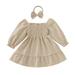 Bjutir Cute Dresses For Girls Toddler Fall Dress Plaid Princess Dress Party Long Sleeve With Headband Autumn Clothes