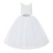 Ekidsbridal White V-Back Lace Tutu Flower Girl Dresses for Wedding Ceremony Mini Bridal Gown 212R3 7