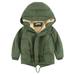 QUYUON Toddlers and Baby Girls Puffer Jacket Discounts Long Sleeve Parka Thickened Jackets Baby Fleece Hooded Jackets Kids Zip Up Outerwear Coat Toddler Kids Jacket Sweatshirt Army Green 3T-4T