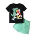 Kids Toddler Baby Girls Spring Summer Print Dinosaur Cotton Short Sleeve Tshirt Shorts Outfits Girls Active Suit Set Girl Baby Girl Receiving Blankets And Headband Welcome Baby Girl Bundle Baby Girl