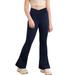 Esho 4-10T Little Girls Athletic Yoga Pants V Cross High Waist Wide Leg Workout Flare Pant Bell Bottoms Leggings