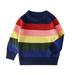 GYRATEDREAM Toddler Baby Girl Boy Knit Sweater Round Neck Long Sleeve Striped Pullover Warm Sweatshirt Fall Winter Clothes