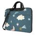 YFYANG 15.6 inch Universal Laptop Bag Oxford Cloth Laptop Sleeve Multi-functional Cute Moon Star Doodle Notebook Computer Messenger Bag Handbag