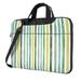 YFYANG 13 inch Universal Laptop Bag Oxford Cloth Laptop Sleeve Multi-functional Vintage Green Watercolor Stripes Notebook Computer Messenger Bag Handbag