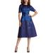 Special Occasion Short Printed Dress - Blue - Teri Jon Dresses