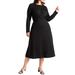 Plus Size Women's Ponte Twist Detail Dress by ELOQUII in Black Onyx (Size 26)