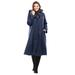 Plus Size Women's Water repellent long raincoat by Woman Within in Navy (Size 36 W)