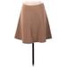 Ann Taylor LOFT Casual Skirt: Tan Solid Bottoms - Women's Size 4 Petite