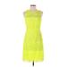 J.Crew Collection Casual Dress - Sheath Crew Neck Sleeveless: Yellow Print Dresses - Women's Size 2