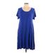 Old Navy Casual Dress - DropWaist: Blue Solid Dresses - Women's Size Large